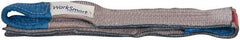 Value Collection - 7' Long x 3" Wide, 4,800 Lb Vertical Capacity, 1 Ply, Polyester Web Sling - 3,800 Lb Choker Capacity, with Eye & Eye (Flat) - Americas Industrial Supply