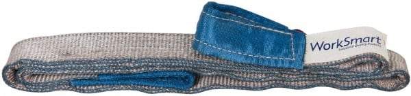 Value Collection - 6' Long x 2" Wide, 6,400 Lb Vertical Capacity, 2 Ply, Polyester Web Sling - 5,000 Lb Choker Capacity, Silver (Color), with Eye & Eye (Flat) - Americas Industrial Supply