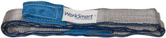 Value Collection - 7' Long x 2" Wide, 6,400 Lb Vertical Capacity, 2 Ply, Polyester Web Sling - 5,000 Lb Choker Capacity, Silver (Color), with Eye & Eye (Flat) - Americas Industrial Supply
