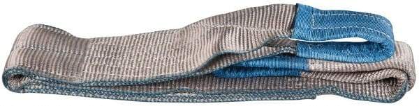 Value Collection - 4' Long x 4" Wide, 11,500 Lb Vertical Capacity, 2 Ply, Polyester Web Sling - 9,200 Lb Choker Capacity, with Eye & Eye (Flat) - Americas Industrial Supply