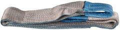 Value Collection - 4' Long x 4" Wide, 11,500 Lb Vertical Capacity, 2 Ply, Polyester Web Sling - 9,200 Lb Choker Capacity, with Eye & Eye (Flat) - Americas Industrial Supply