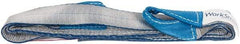 Value Collection - 6' Long x 2" Wide, 3,200 Lb Vertical Capacity, 1 Ply, Polyester Web Sling - 2,500 Lb Choker Capacity, Silver (Color), with Eye & Eye (Twisted) - Americas Industrial Supply