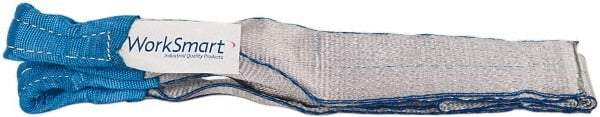 Value Collection - 4' Long x 3" Wide, 4,800 Lb Vertical Capacity, 1 Ply, Polyester Web Sling - 3,800 Lb Choker Capacity, with Eye & Eye (Twisted) - Americas Industrial Supply