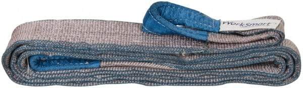 Value Collection - 12' Long x 3" Wide, 8,600 Lb Vertical Capacity, 2 Ply, Polyester Web Sling - 6,900 Lb Choker Capacity, Silver (Color), with Eye & Eye (Twisted) - Americas Industrial Supply