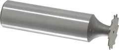 Whitney Tool Co. - 5/8" Diam x 0.02" Face Width, Cobalt, 12 Teeth, Shank Connection Woodruff Keyseat Cutter - Uncoated, 2-1/64" OAL x 1/2" Shank, Straight Teeth - Americas Industrial Supply