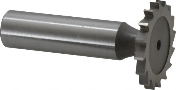 Whitney Tool Co. - 1-1/8" Diam x 1/8" Face Width, Cobalt, 16 Teeth, Shank Connection Woodruff Keyseat Cutter - Uncoated, 2-1/8" OAL x 1/2" Shank, Straight Teeth - Americas Industrial Supply