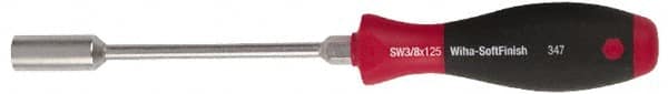 Wiha - 3/16" Solid Shaft Heavy-Duty Nutdriver - Cushion Grip Handle - Americas Industrial Supply