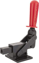 De-Sta-Co - 5,800.07 Lb Load Capacity, Flanged Base, Carbon Steel, Standard Straight Line Action Clamp - 4 Mounting Holes, 0.41" Mounting Hole Diam, 0.41" Plunger Diam, Straight Handle - Americas Industrial Supply
