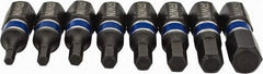 Irwin - 8 Piece, Screwdriver Insert Hex Bit Set - 5/64 to 1/4" Hex - Americas Industrial Supply