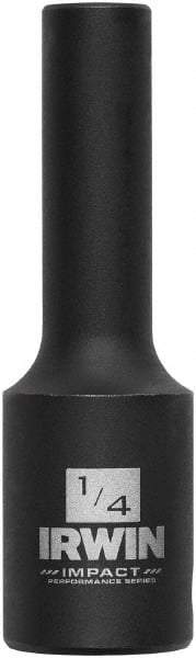 Irwin - 3/8" Drive 1/4" Deep Thin Wall Impact Socket - 6 Points, 2-1/2" OAL - Americas Industrial Supply