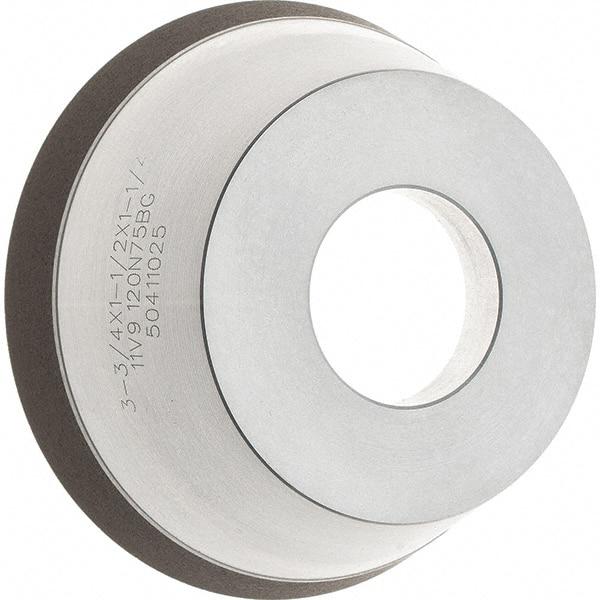 Tru-Maxx - 95mm Diam, 1-1/4" Hole Size, 1" Overall Thickness, 120 Grit, Type 11V9, Tool & Cutter Grinding Wheel - Fine Grade, Diamond - Americas Industrial Supply