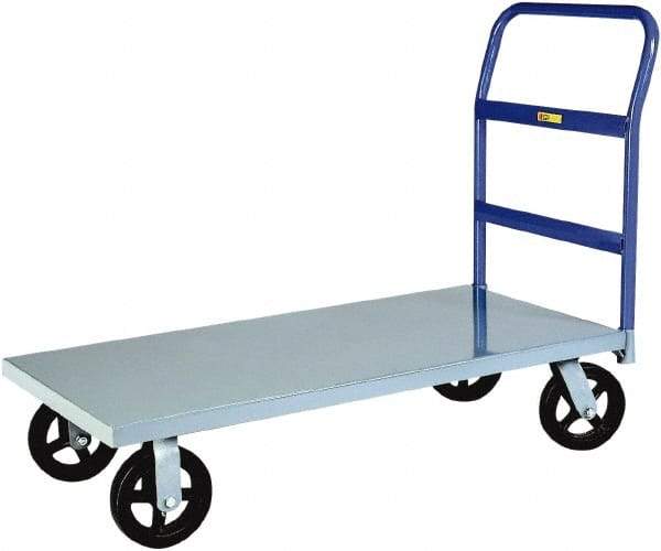 Little Giant - 2,400 Lb Capacity Steel Platform Truck - Steel Deck, 24" OAW, 48" Platform Length x 11" Platform Height, Mold-On Rubber Casters - Americas Industrial Supply