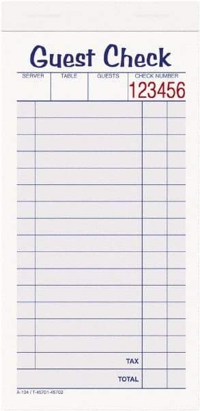 Adams Business Forms - 50 Sheet, 6-7/8 x 3-3/8", Guest Book - White & Canary - Americas Industrial Supply