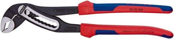 Knipex - 12" OAL, 2-3/4" Max Capacity, 9 Position Water Pump Tongue & Groove Pliers - V-Jaws, Comfort Grip Handles - Americas Industrial Supply
