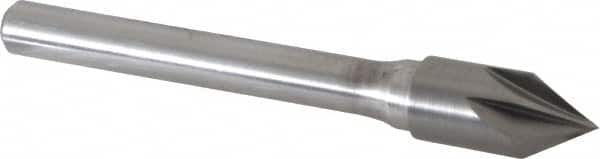 Keo - 3/8" Head Diam, 1/4" Shank Diam, 6 Flute 60° Solid Carbide Countersink - Americas Industrial Supply
