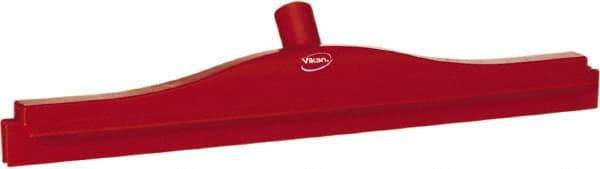 Vikan - 20" Rubber Blade Floor Squeegee - Double Edge, Red, Plastic Holder - Americas Industrial Supply