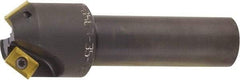 Kyocera - 55° Lead Angle, 2.014" Max Cut Diam, 0.327" Max Depth of Cut, Indexable Chamfer & Angle End Mill - 2 Inserts, XPMT 15T3.. Insert Style, 3.15" OAL, Straight Shank - Americas Industrial Supply