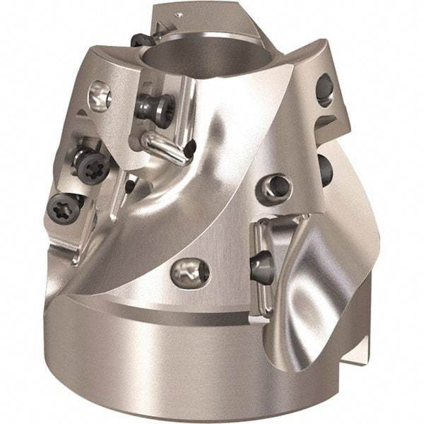 Seco - 2.028" Cut Diam, 3/4" Arbor Hole, 1.191" Max Depth of Cut, 75° Indexable Chamfer & Angle Face Mill - 9 Inserts, XO.. 1204 Insert, Right Hand Cut, 3 Flutes, Through Coolant, Series R220.49 - Americas Industrial Supply