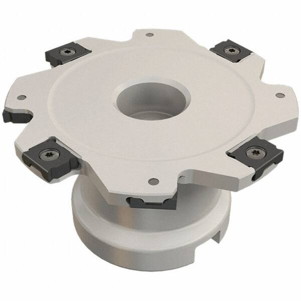 Iscar - Shell Mount B Connection, 0.118" Cutting Width, 26mm Depth of Cut, 100mm Cutter Diam, 27mm Hole Diam, 12 Tooth Indexable Slotting Cutter - FDN-LN08 Toolholder, LNET Insert, Right Hand Cutting Direction - Americas Industrial Supply