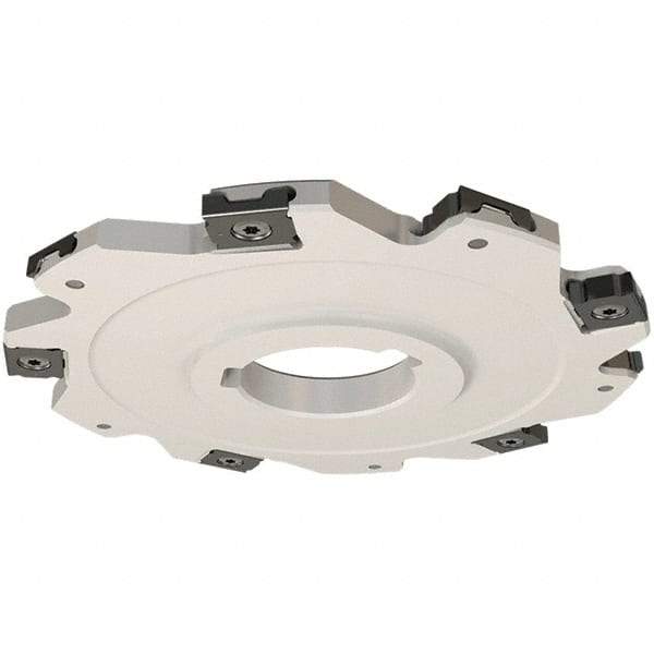 Iscar - Arbor Hole Connection, 0.197" Cutting Width, 22mm Depth of Cut, 80mm Cutter Diam, 22mm Hole Diam, 10 Tooth Indexable Slotting Cutter - SDN Toolholder, LNET Insert, Right Hand Cutting Direction - Americas Industrial Supply