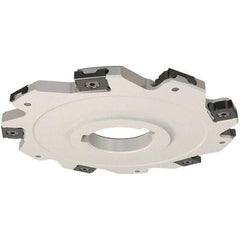 Iscar - Arbor Hole Connection, 0.157" Cutting Width, 27mm Depth of Cut, 100mm Cutter Diam, 27mm Hole Diam, 12 Tooth Indexable Slotting Cutter - SDN Toolholder, LNET Insert, Right Hand Cutting Direction - Americas Industrial Supply