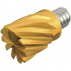 Iscar - MM EC Grade IC908 Carbide End Milling Tip Insert - TiAlN Finish, 10 Flutes, 1" Cutting Diam, 0.86" Depth of Cut, 1.456" Extension, 0.031" Cnr Rad, 30° Helix - Americas Industrial Supply
