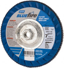 Norton - 7" 60 Grit 5/8-11 Center Hole Type 27 Zirconia Alumina Flap Disc - Americas Industrial Supply