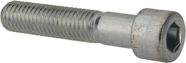 Made in USA - 1/2-13 UNC Hex Socket Drive, Socket Cap Screw - Alloy Steel, Zinc-Plated Finish, Partially Threaded, 2-1/2" Length Under Head - Americas Industrial Supply