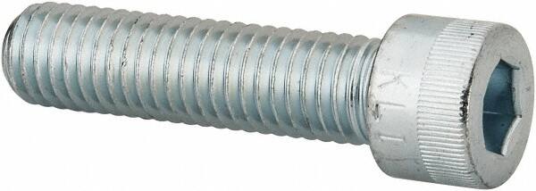 Made in USA - 1/2-13 UNC Hex Socket Drive, Socket Cap Screw - Alloy Steel, Zinc-Plated Finish, Fully Threaded, 2" Length Under Head - Americas Industrial Supply
