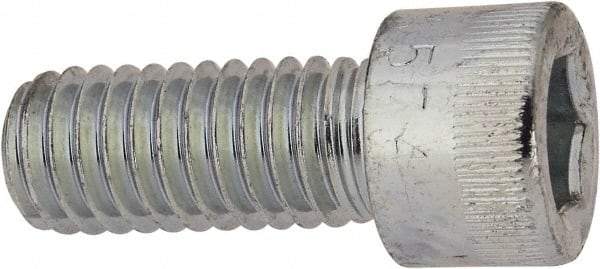 Made in USA - 3/8-16 UNC Hex Socket Drive, Socket Cap Screw - Alloy Steel, Zinc-Plated Finish, Fully Threaded, 7/8" Length Under Head - Americas Industrial Supply