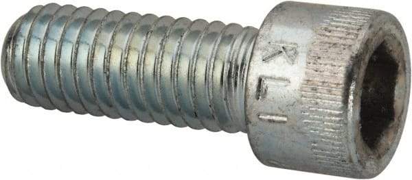 Made in USA - 3/8-16 UNC Hex Socket Drive, Socket Cap Screw - Alloy Steel, Zinc-Plated Finish, Fully Threaded, 1" Length Under Head - Americas Industrial Supply