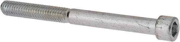 Made in USA - 5/16-18 UNC Hex Socket Drive, Socket Cap Screw - Alloy Steel, Zinc-Plated Finish, Partially Threaded, 3-1/2" Length Under Head - Americas Industrial Supply