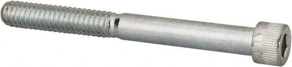 Made in USA - 1/4-20 UNC Hex Socket Drive, Socket Cap Screw - Alloy Steel, Zinc-Plated Finish, Partially Threaded, 2-1/2" Length Under Head - Americas Industrial Supply