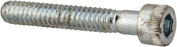 Made in USA - #10-24 UNC Hex Socket Drive, Socket Cap Screw - Alloy Steel, Zinc-Plated Finish, Partially Threaded, 1-1/4" Length Under Head - Americas Industrial Supply