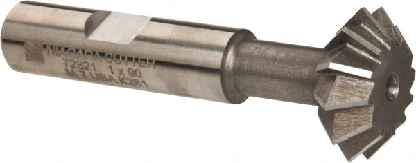 Keo - 1° 1" Cut Diam, 3/8" Cut Width, 1/2" Shank, High Speed Steel Double-Angle Cutter - Americas Industrial Supply