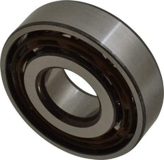 SKF - 20mm Bore Diam, 52mm OD, Open Angular Contact Radial Ball Bearing - 15mm Wide, 1 Row, Round Bore, 10,400 Lb Static Capacity, 17,400 Lb Dynamic Capacity - Americas Industrial Supply