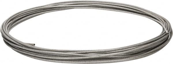 Value Collection - 1/4" x 3/16" Diam, Aircraft Cable - 4,200 Lb Breaking Strength, 7 x 19 Strand Core, Vinyl Coating - Americas Industrial Supply