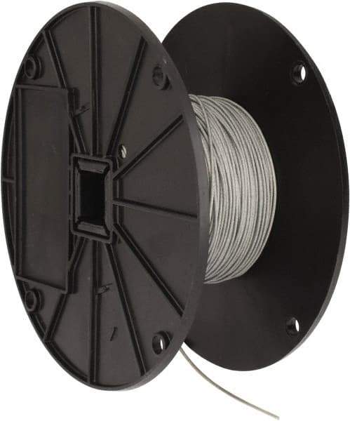 Value Collection - 1/16" x 3/64" Diam, Aircraft Cable - 270 Lb Breaking Strength, 7 x 7 Strand Core, Nylon Coating - Americas Industrial Supply