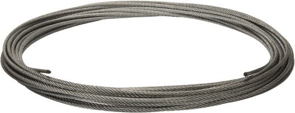 Value Collection - 1/4" Diam, Galvanized Steel Wire Rope - 7,000 Lb Breaking Strength, 7 x 19 Strand Core - Americas Industrial Supply