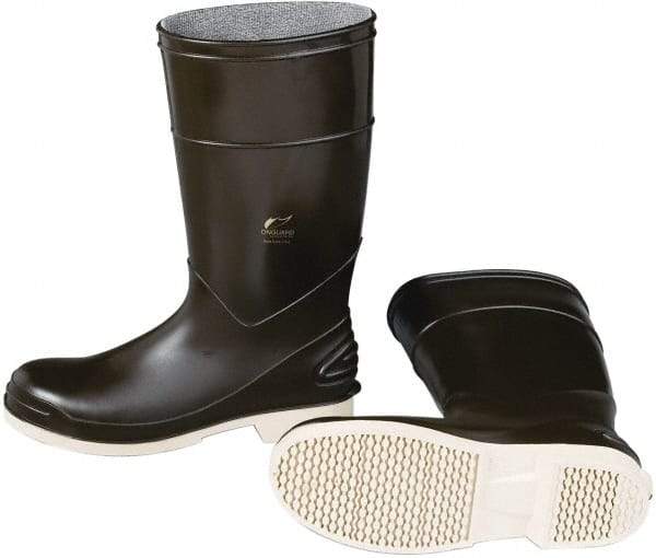 Dunlop Protective Footwear - Men's Size 6 Medium Width Plain Knee Boot - Brown, PVC Upper, 15" High, Chemical Resistant - Americas Industrial Supply