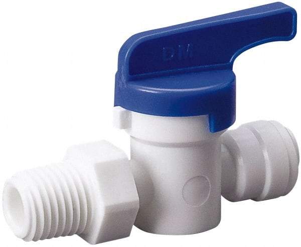 Value Collection - 3/8 x 3/8" Pipe, Full Port, Polysulfone Standard Ball Valve - Inline - Two Way Flow, Push Fit Ends, Lever Handle, 250 WOG, 200 WSP - Americas Industrial Supply