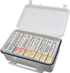 Medique - 10 & 9 Piece, 10 Person, Refill for Industrial First Aid Kit - 7-7/16" Wide x 2-3/8" Deep x 4-5/8" High, Plastic Case - Americas Industrial Supply