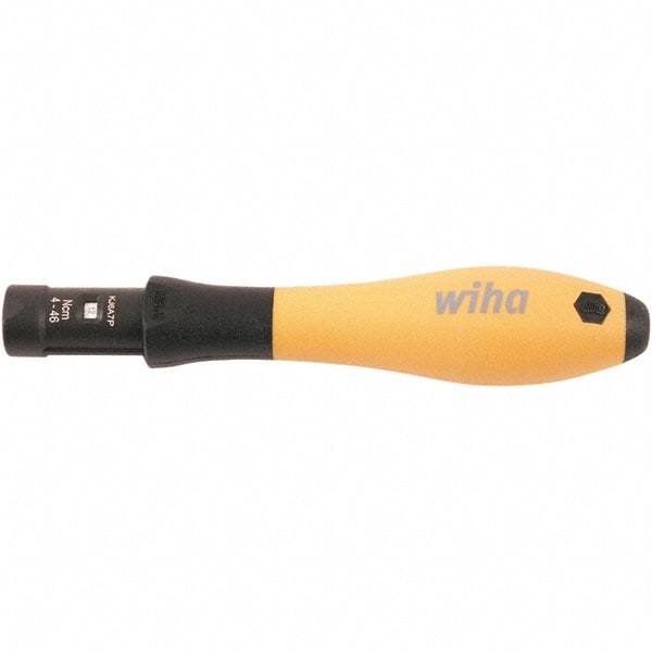 Wiha - 1 Piece, 0.04 to 0.46 N/m, Adjustable Torque Limiting Screwdriver - 4" OAL, 1/4" Drive - Americas Industrial Supply
