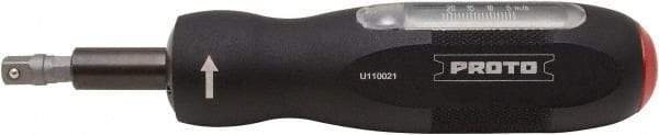 Proto - 1 Piece, 4 to 22 In/Lb, Torque Limiting Screwdriver - 5-3/4" OAL, 1/4" Drive - Americas Industrial Supply