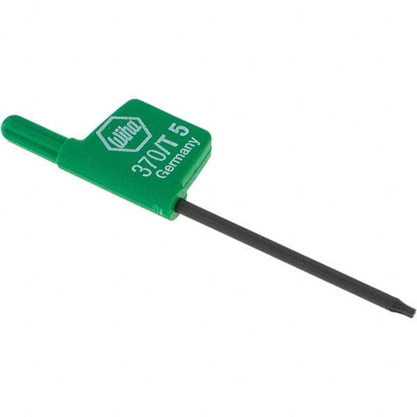 Wiha - T5 Torx Key - Flag-Style, 35mm Length Under Head, 2.6" OAL - Americas Industrial Supply