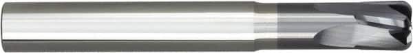 Niagara Cutter - 4mm, 4 Flute, Single End, Solid Carbide, 2mm Corner Radius End Mill - 75mm OAL, 10° Helix, Right Hand Flute, 2mm LOC, Right Hand Cut, 2" Extended Reach - Americas Industrial Supply