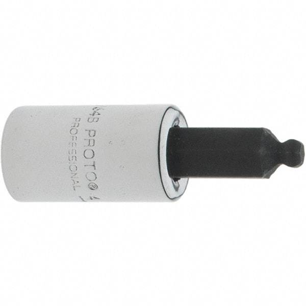 Proto - 1/4" Drive, 9/64" Hex Bit Socket - 1-1/2" OAL, 1.047" Bit Length, Ball End - Americas Industrial Supply