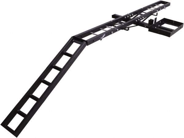 Erickson Manufacturing - Steel Motorcycle Carrier with Gas Can Holder - 5" Wide x 75-1/2" Long, Black, For Use with 2" Receivers - Americas Industrial Supply