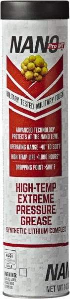 Nano Pro MT - 14 oz Cartridge Lithium High Temperature Grease - Dark Red, Extreme Pressure & High Temperature, 500°F Max Temp, NLGIG 2, - Americas Industrial Supply
