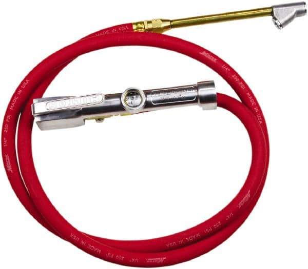Milton - 160 Max psi Closed Check Aluminum/EPDM Inflator Gauge - Straight Dual Chuck, 1/4 FNPT, 10 to 160 psi Pressure Range - Americas Industrial Supply
